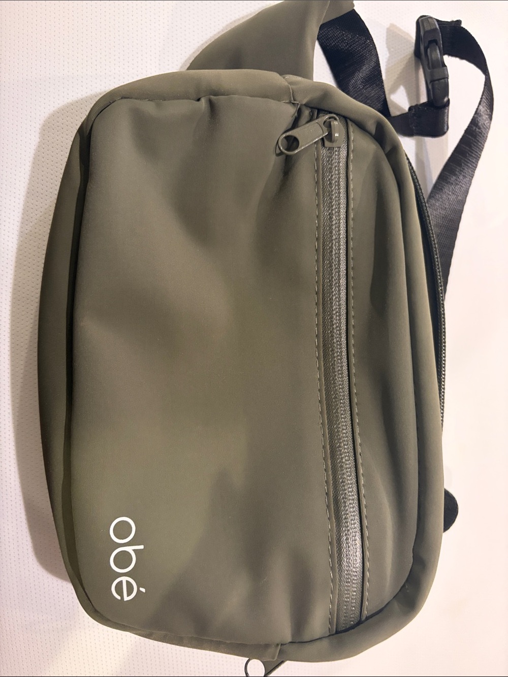 obe Olive Green Women’s Sling Belt Bag with Front Zip